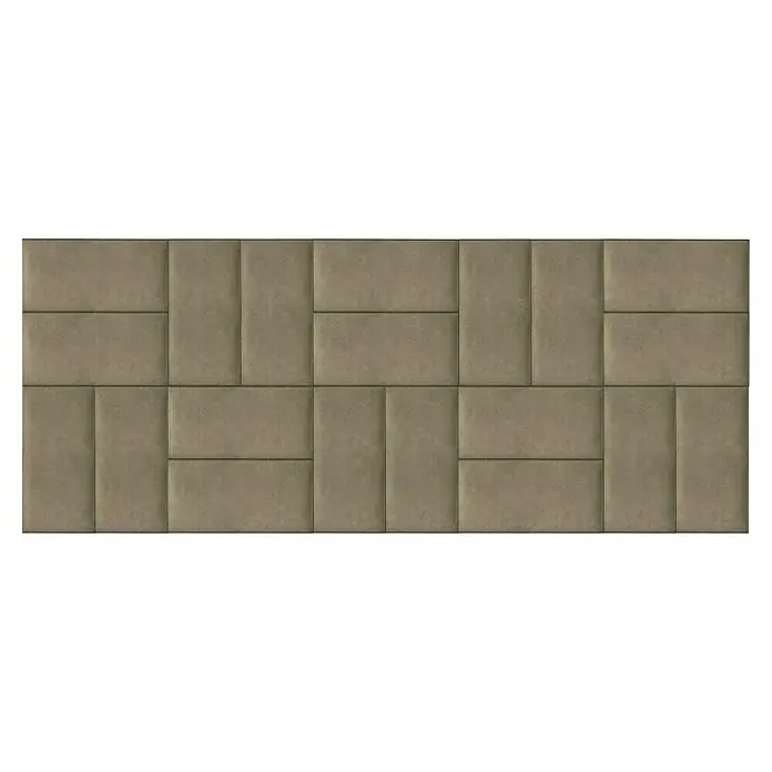 Fllow Wandpolster-Set Velvet A3 - 300 x 120 cm, Taupe - Beige Wandpaneele mit rechteckigem Muster, ideal für moderne Innenräume. Diese stilvollen Paneele verleihen jedem Raum Wärme und Textur.