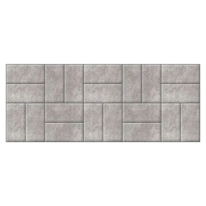 Fllow Wandpolster-Set Velvet A3 - 300 x 120 cm, Beige - Wandpaneele aus grauem Beton. Wandverkleidung mit rechteckigen Platten in verschiedenen Größen für eine moderne Optik.