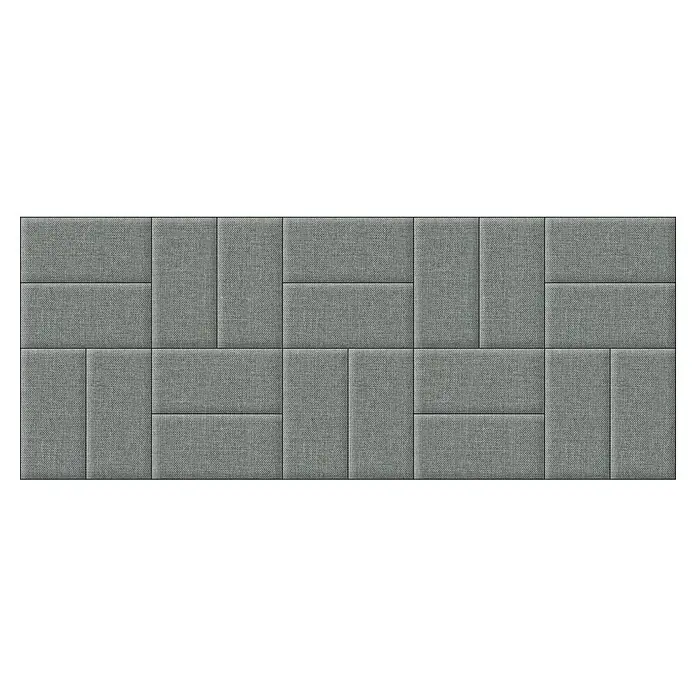 Fllow Wandpolster-Set Inari A3 - 300 x 120 cm, Grau - Graue, gepolsterte Wandpaneele in einem modernen Muster, ideal für Schallschutz und dekorative Wandgestaltung im Innenbereich.