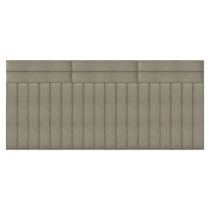 Fllow Wandpolster-Set Velvet B3 - 270 x 120 cm, Taupe - Die graue Wandpaneele bietet eine moderne und elegante Textur für die Wanddekoration. Ideal für stilvolle Innenräume.