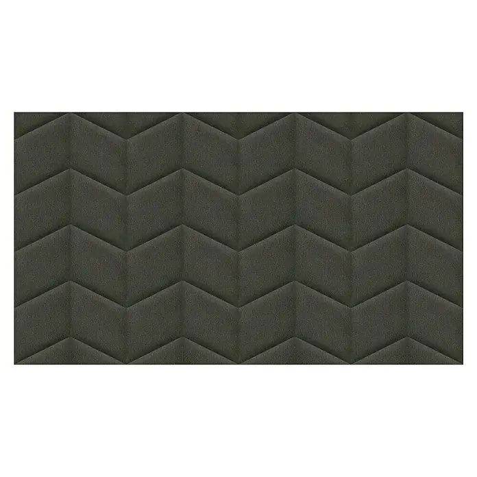 Fllow Wandpolster-Set Velvet C1 - 240 x 135 cm, Anthrazit - Dunkelgraue Wandpaneele mit modernem Zickzackmuster. Die gepolsterten Paneele verleihen jedem Raum eine elegante Textur und Tiefe.