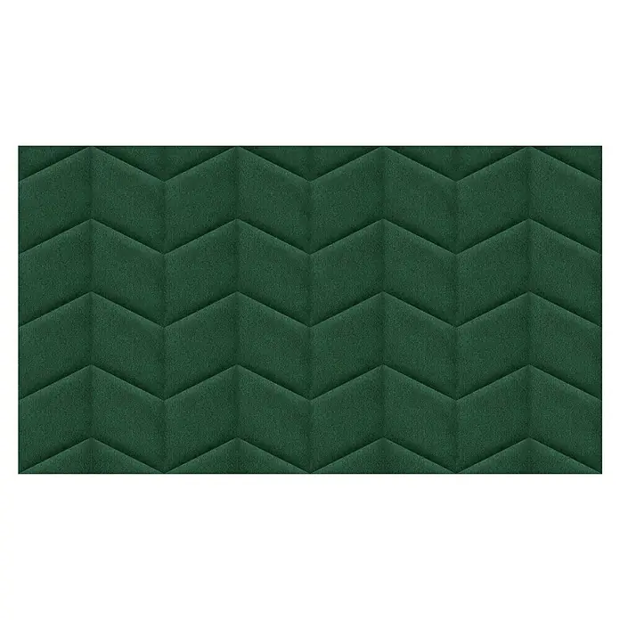 Fllow Wandpolster-Set Velvet C1 - 240 x 135 cm, Grün - Grüne Akustikplatte mit Chevron-Muster. Stilvolle Schallabsorption für Wände, ideal für verbesserte Raumakustik und modernes Design.