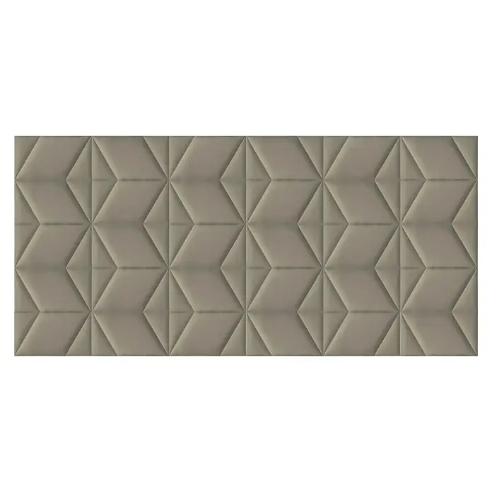 Fllow Wandpolster-Set Velvet C3 - 270 x 150 cm, Taupe - Beige gepolsterte Wandpaneele mit geometrischem Muster. Ein modernes Designelement, das Wärme und Stil in jeden Raum bringt.