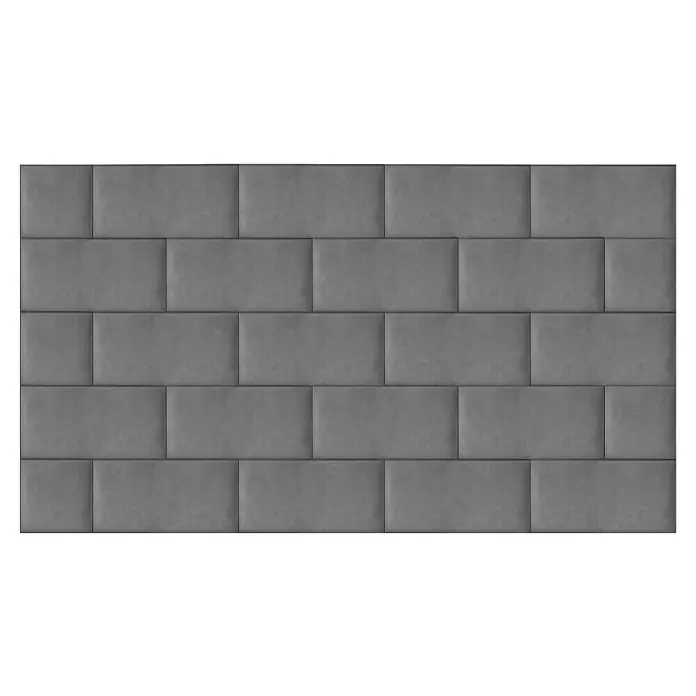 Fllow Wandpolster-Set Velvet A1 - 270 x 150 cm, Grau - Graue Wandpaneele im Ziegeldesign. Die Paneele bieten eine moderne und stilvolle Wandgestaltung für jeden Raum.