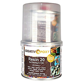 CreativEpoxy Gießharz Resin 20 A+B (500 g, Passend für: Bis zu 20 mm Schichtstärke)