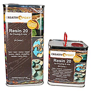 CreativEpoxy Gießharz Resin 20 A+B (6,75 kg, Passend für: Bis zu 20 mm Schichtstärke)