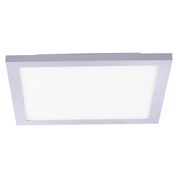 Paul Neuhaus LED-Panel Flat - 11 W, L x B x H: 29,5 x 29,5 x 10 cm, Chrom, Warmweiß - Quadratische LED-Deckenleuchte mit Rahmen. Moderne Lampe für Innenräume mit hellem Licht und schlankem Design.