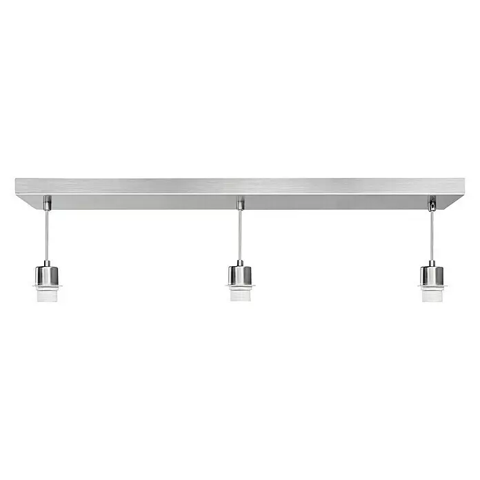 Home Sweet Home Pendelleuchte Beam 3s - L x H: 65 x 99 cm, Chrom matt, Anzahl Leuchtmittel: 3 Stk. - Vorderansicht
