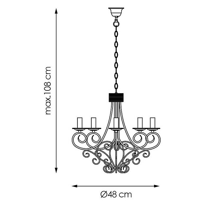 Home Sweet Home Kronleuchter CountryHöhe: 102 cm Sketch