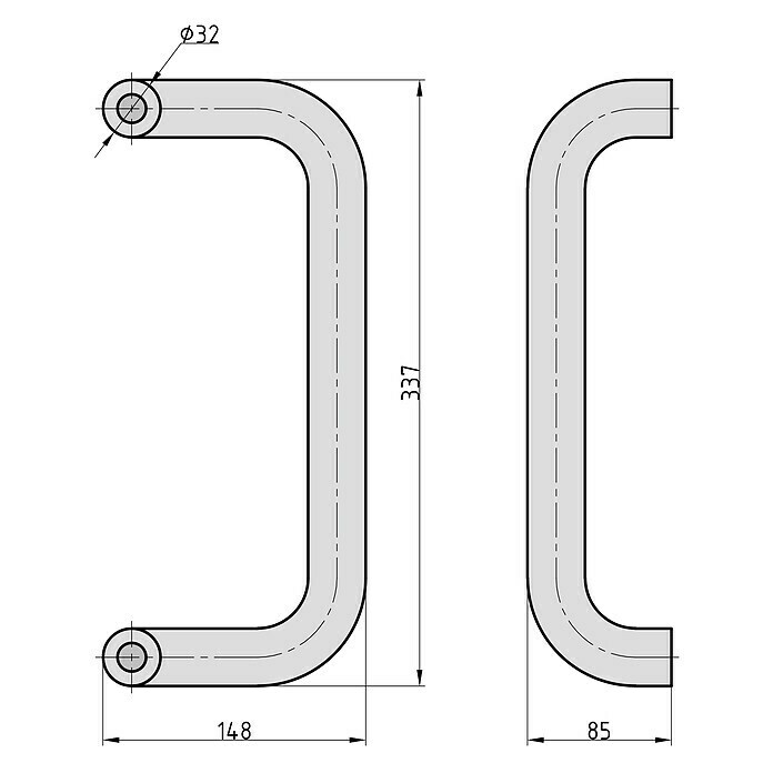 Basi Stoßgriff SG 7000 (Länge: 369 mm, Edelstahl) | BAUHAUS