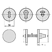 Basi Schutzrosettenpaar ZBR 3110 (Durchmesser Rosette: 50 mm, Lochung: Buntbart BB, Türstärke: 38 mm - 45 mm) | BAUHAUS