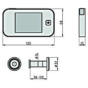 Basi Digitaler Türspion TS 710 (Türstärke: 38 mm - 110 mm, Einbaumaß: Ø 14 - 22 mm, 3,2 