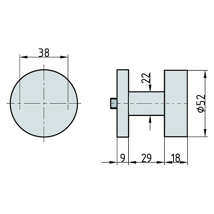 Basi Knopfdrücker auf Rosette ZBK 3110 (Durchmesser Rosette: 52 mm, Edelstahl) | BAUHAUS