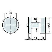 Basi Knopfdrücker auf Rosette ZBK 3110 (Durchmesser Rosette: 52 mm, Edelstahl) | BAUHAUS