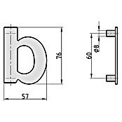 Basi Hausnummer HN 150 (B x H: 57 x 76 mm, Motiv: B, Edelstahl) | BAUHAUS