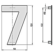 Basi Hausnummer HN 150 (B x H: 98 x 150 mm, Motiv: 7, Edelstahl) | BAUHAUS