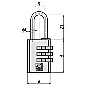 Basi Zahlenschloss KS 622 (L x B: 30 x 21 mm, Bügelstärke: 3 mm, Messing) | BAUHAUS