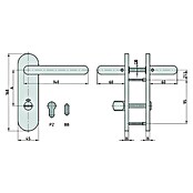 Basi WC-Drückergarnitur ZB 3800 (DIN Anschlag: DIN-L, Edelstahl) | BAUHAUS