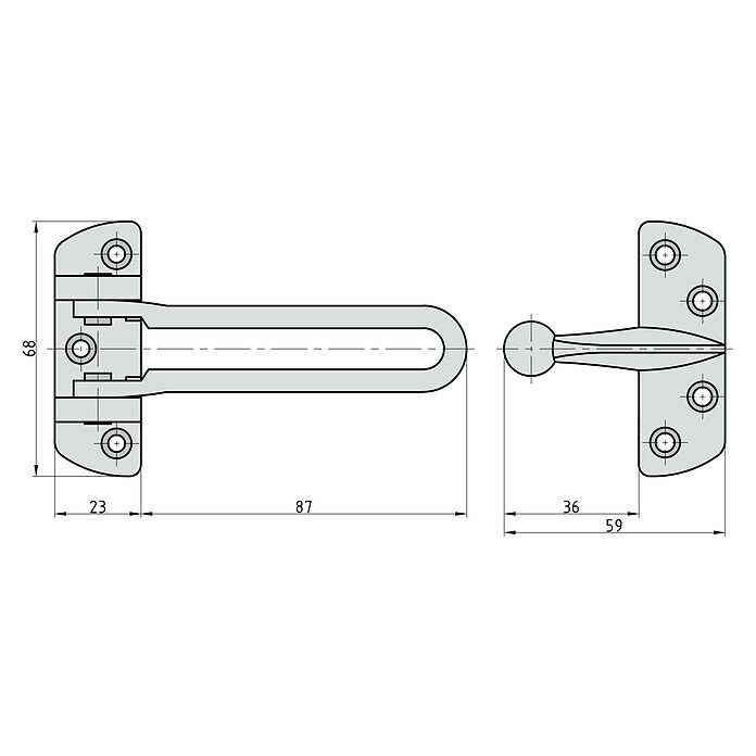 Basi Türspaltsperre TSS20 (L x B x H: 110 x 68 x 59 mm, Edelstahl) | BAUHAUS