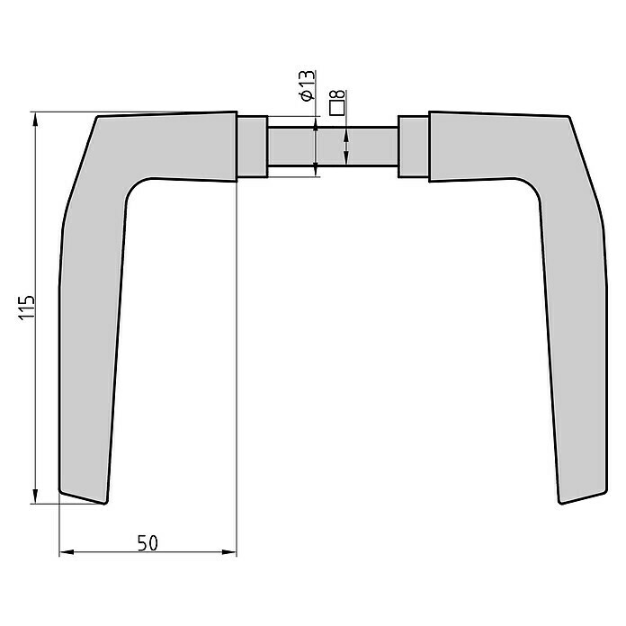 Basi Drückerpaar (Champagnerfarben, Stärke Tür: 38 mm - 45 mm) | BAUHAUS