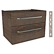 Camargue Star Waschtischunterschrank (47 x 70 x 52 cm, Mit Beleuchtung, Eiche Maron, Matt)