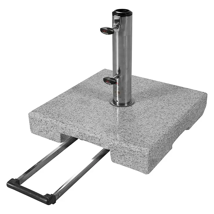 Doppler Active Granitschirmständer Trolley - 69,5 kg, L x B x H: 56 x 56 x 11 cm, Schirme bis Ø 350 cm - Dieser Granitschirmständer mit Rädern bietet eine robuste Basis für Sonnenschirme und ermöglicht gleichzeitig einen einfachen Transport.