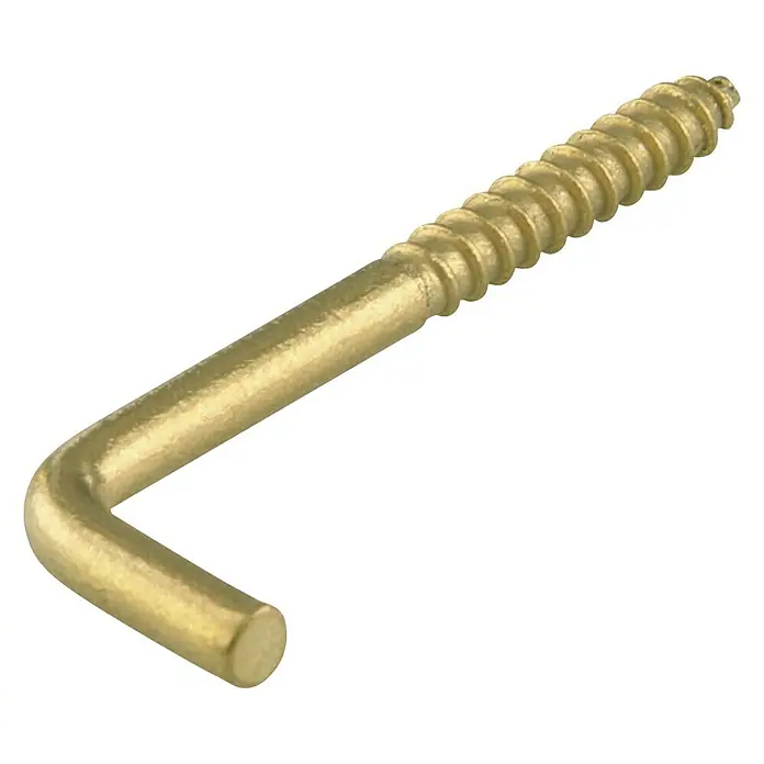 Suki Alcayata - Ø x L: 3,8 x 50 mm - Primer plano de un gancho de rosca dorado, una herramienta útil para organizar y guardar objetos. Ideal para colgar objetos ligeros.