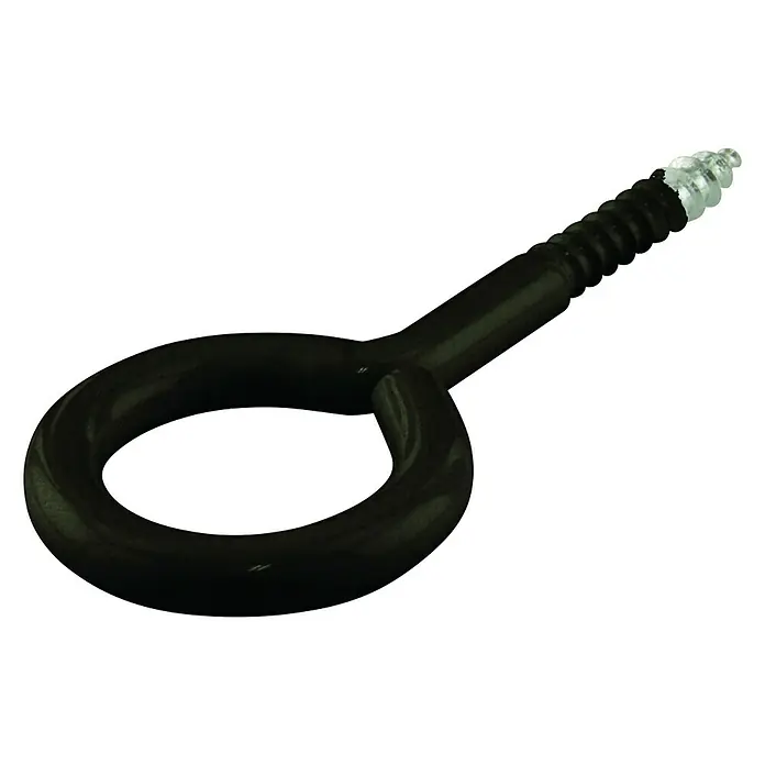Suki Hembrilla - Ø x L: 2,8 x 16 mm, Zincado, Acero, Negro - Alcayata de argolla negra con rosca para fijación, ideal para diversas aplicaciones en manualidades.