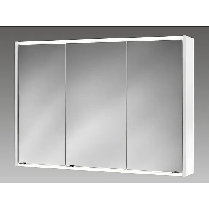 Jokey LED-Spiegelschrank Batu - B x H: 100 x 70,8 cm, Holz, Weiß - Ein weißer Spiegelschrank mit drei Türen, der sich ideal für jedes Badezimmer eignet. Bietet praktischen Stauraum.