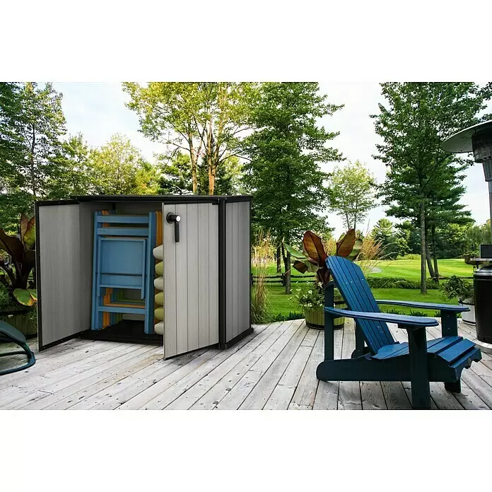 Keter Truhe Patio Store - L x B x H: 73,6 x 140 x 120 cm, Grau - Stimmungsaufnahme