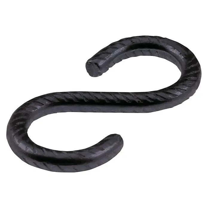 Suki Gancho en S - Acero, Negro - Gancho en forma de S oscuro y texturizado. Diseño robusto para colgar de forma versátil, ideal para taller o cocina.