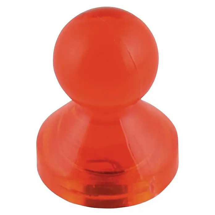 Suki Imán plastificado Cone - Diámetro: 21 mm, Redonda, Rojo - Chincheta roja de plástico con un diseño redondeado, ideal para fijar notas o imágenes en un tablón de anuncios en la oficina o en casa.