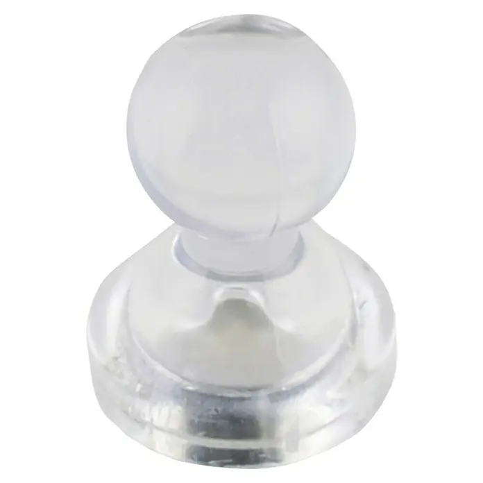 Suki Imán plastificado Cone - Diámetro: 21 mm, Redonda, Blanco - Pomo de mueble transparente con cabeza redonda y base plana para una mejora simple y elegante del mobiliario.