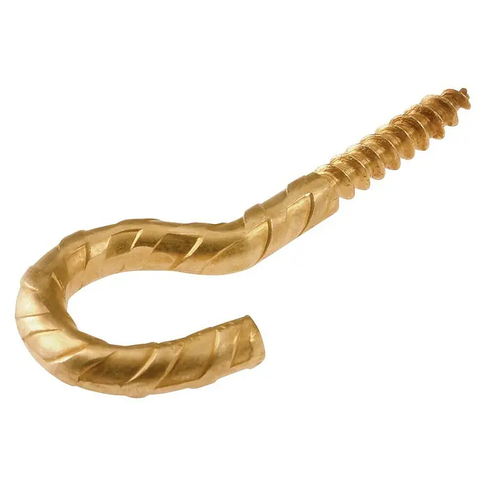 Suki Hembrilla abierta - Ø x L: 5,4 x 60 mm, 1 ud. - Gancho de tornillo dorado para montajes versátiles. Ideal para proyectos de bricolaje y para colgar artículos.