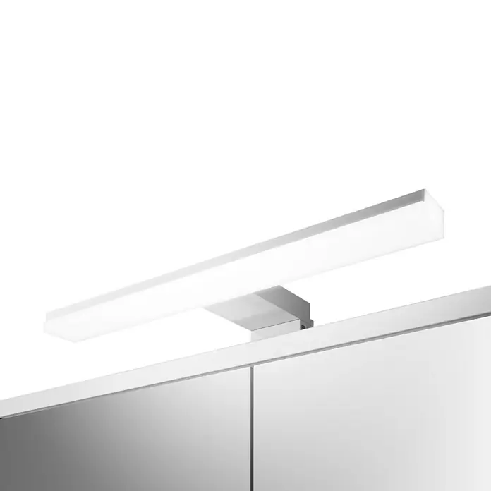 Jokey LED-Spiegelschrank DekorAlu - B x H: 65,4 x 68 cm, Aluminium, Farblos - Eine moderne LED-Spiegelleuchte in Chromoptik, die ein helles, gleichmäßiges Licht für Badezimmer bietet. Ideal für die tägliche Pflege und als stilvolles Designelement.