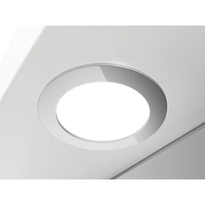 Jokey LED-Spiegelschrank Akola - B x H: 55 x 66 cm, Holz, Weiß - Weißer, runder Deckenstrahler. Das minimalistische Design sorgt für eine helle und gleichmäßige Ausleuchtung im Raum. Perfekt für moderne Wohnräume.