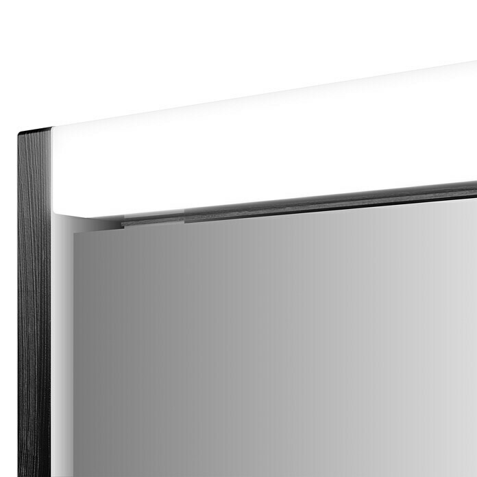 Sieper LED-Spiegelschrank KHX 120 (B x H: 120 x 74 cm, Mit Beleuchtung, MDF, Holzdekor weiß)