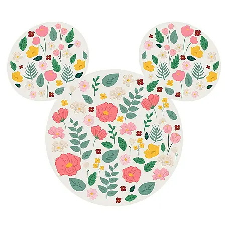Komar Dots Fototapete rund Mickey Head Wildflowers