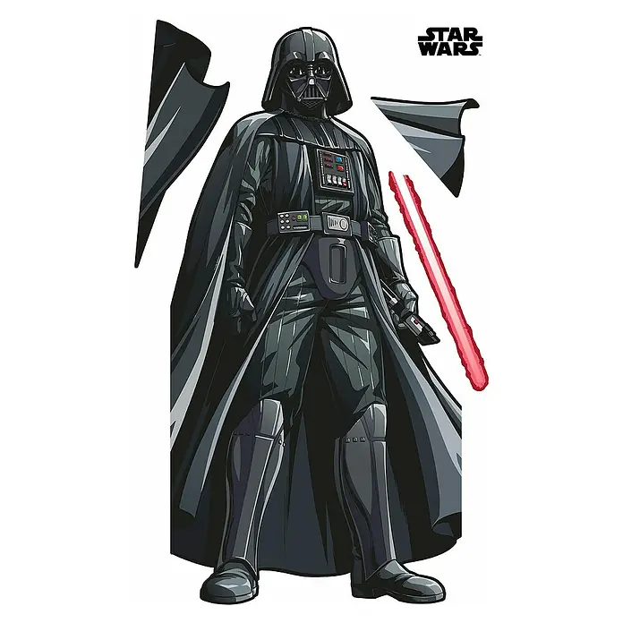Komar Star Wars Dekosticker Darth Vader XXL - B x H: 127 x 200 cm - Darth Vader Wandtattoo mit Lichtschwert. Dekorieren Sie Ihr Zuhause mit diesem Star Wars Wandaufkleber.