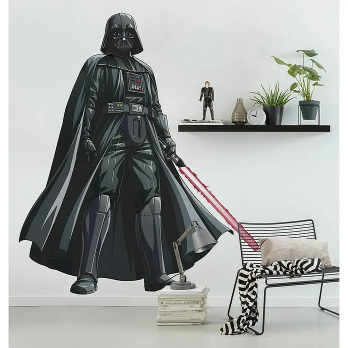 Komar Star Wars Dekosticker Darth Vader XXL - B x H: 127 x 200 cm - Eine imposante Darth Vader Wanddeko, die mit ihrem Lichtschwert und der detailreichen Gestaltung ein echtes Highlight im Raum ist.