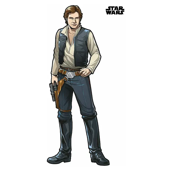 Komar Star Wars Dekosticker Han Solo XXLB x H: 127 x 196 cm - Illustration von Han Solo aus Star Wars, mit Weste, Blaster und ikonischem Outfit.