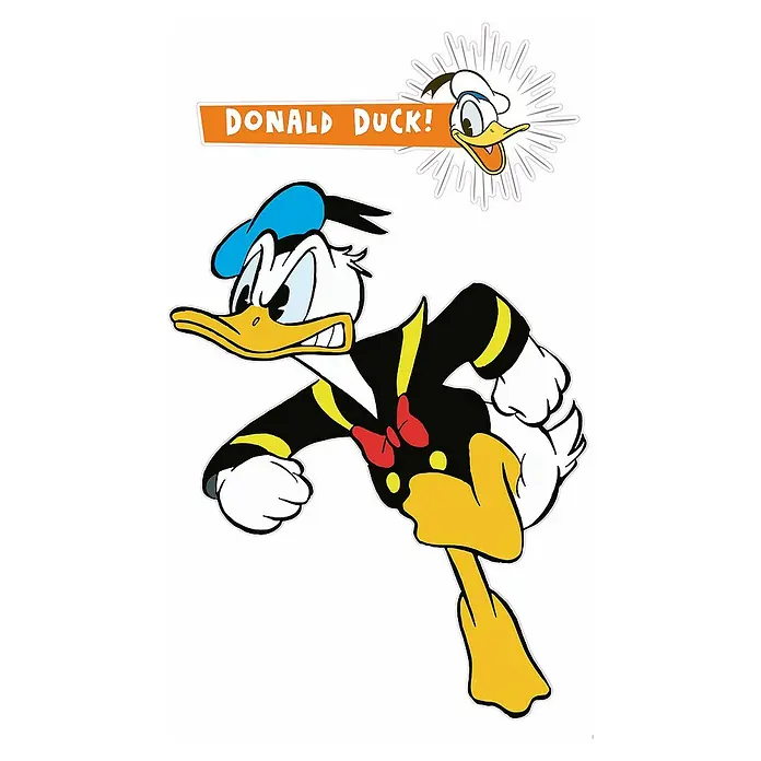 Komar Dekosticker Donald Angry XXLB x H: 127 x 200 cm - Wütende Donald Duck-Zeichnung mit blauem Hut, roter Fliege und Matrosenanzug.