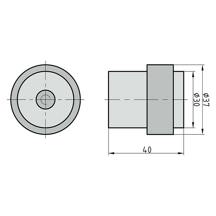 Basi Bodentürstopper TS23 (Ø x H: 37 x 40 mm, Edelstahl) | BAUHAUS