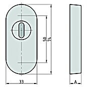 Basi Rosette SR 4100 ZA (Form Rosette: Oval, Edelstahl, L x B x H: 74 x 33 x 11 mm) | BAUHAUS