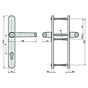 Basi Schutzbeschlag SR 4100 PZ (Weiß, Türstärke: 45 mm - 82 mm) | BAUHAUS