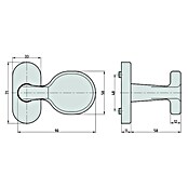 Basi Knopfdrücker auf Rosette SR 5000 (Vierkantstift: 8 mm, Silber, Oval, Drehbar) | BAUHAUS