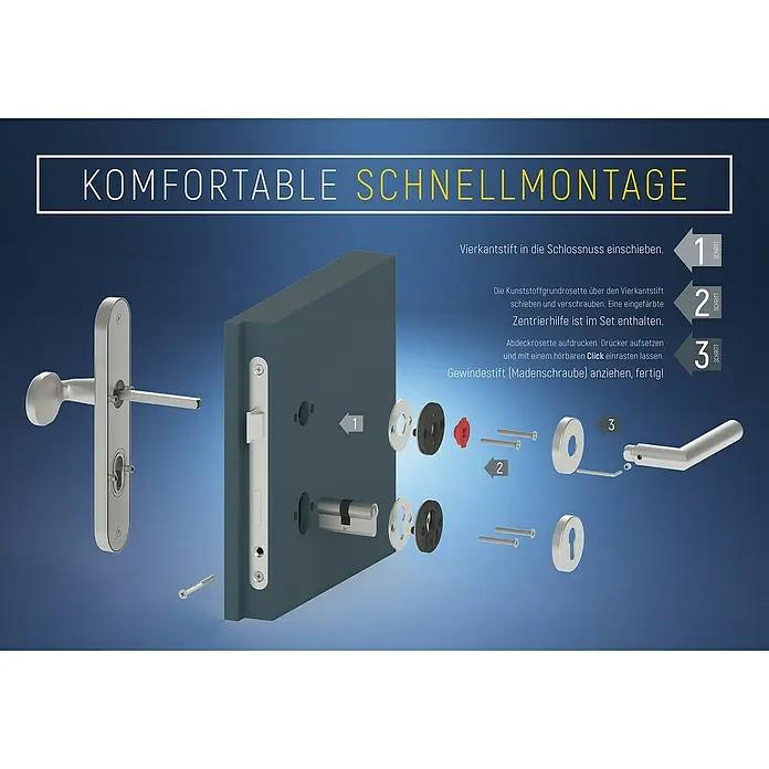 Basi Schutzbeschlag SBK 7500 ES1 KombiHauseingangstür, Edelstahl, Knopf außen, Drücker innen, U-Form, Stärke Tür: 38 mm - 45 mm