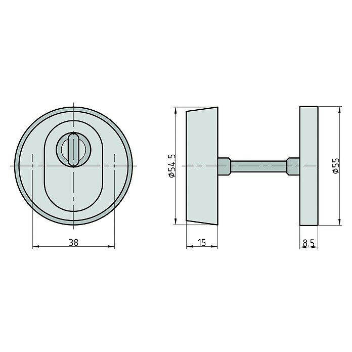 Basi Schutzrosettenpaar SR 300 ZA (Form Rosette: Rund, Edelstahl) | BAUHAUS