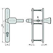 Basi Schutzbeschlag SRW 4100 PZ (Einsatzbereich: Türen, Weiß, Material: Aluminium, Türstärke: 45 mm - 82 mm) | BAUHAUS