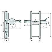 Basi Schutzgarnitur SRW 4100 PZ (Edelstahl, Stärke Tür: 45 mm - 82 mm) | BAUHAUS